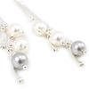 Les Trésors De Lily [G1916] - Silver Earrings 'Sissi' White Gray