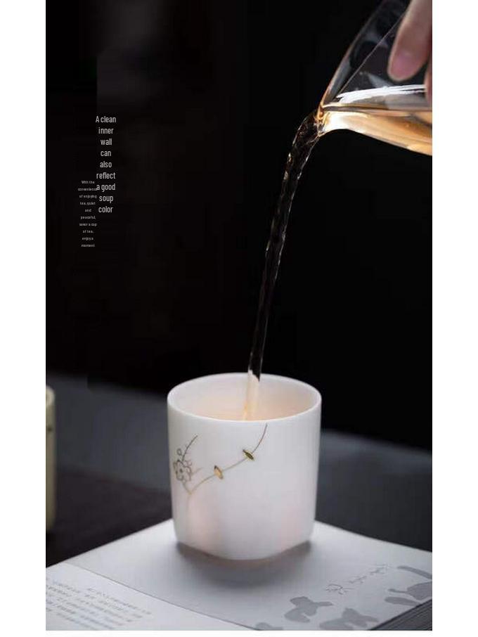 Chaxun Mutton-Fat Jade Porcelain Master Tea Cup