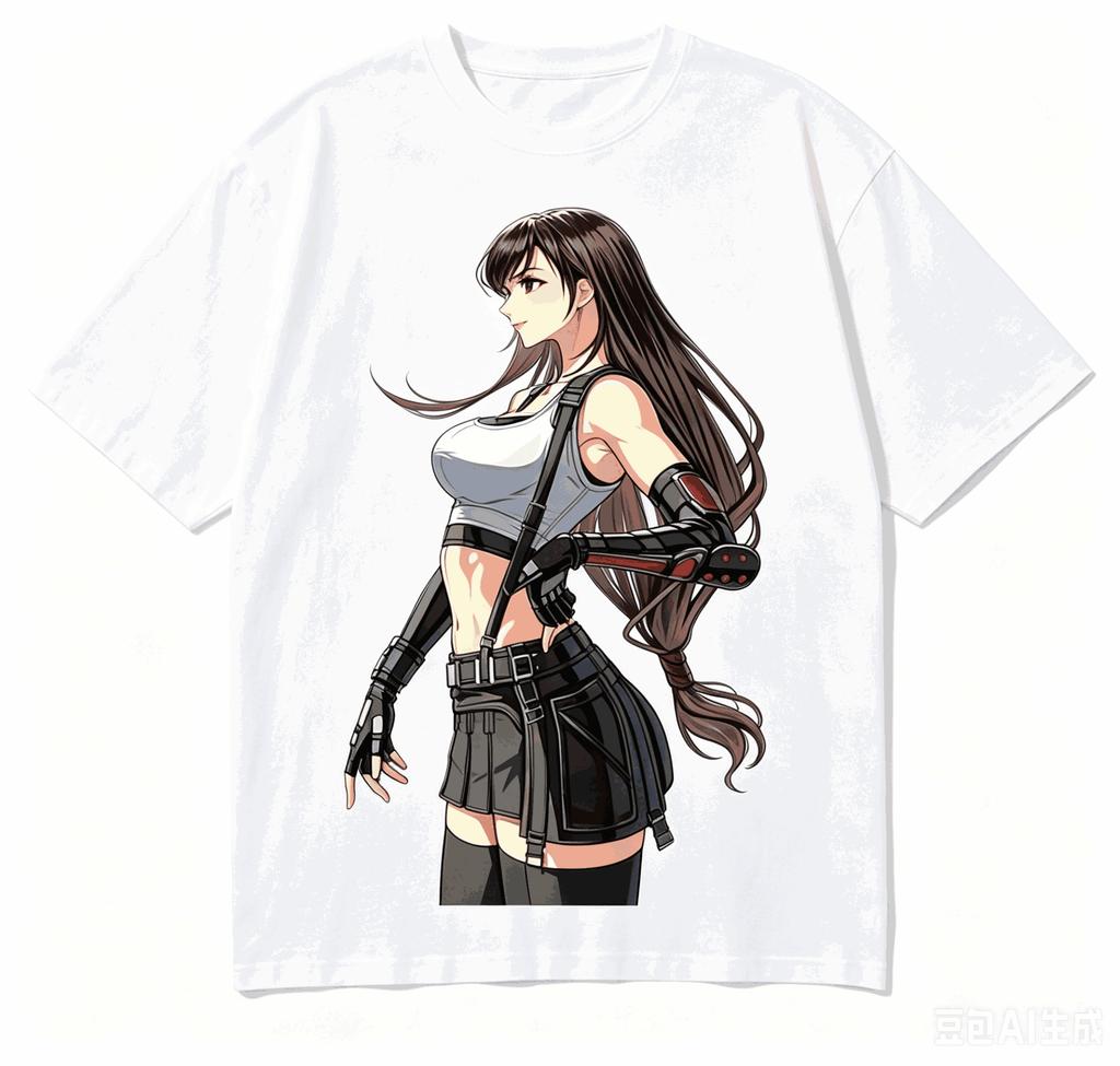FINAL FANTASY 7 Tifa Lockhart Anime Lover T-shirt Harajuku Cotton New Model High Street Retro O