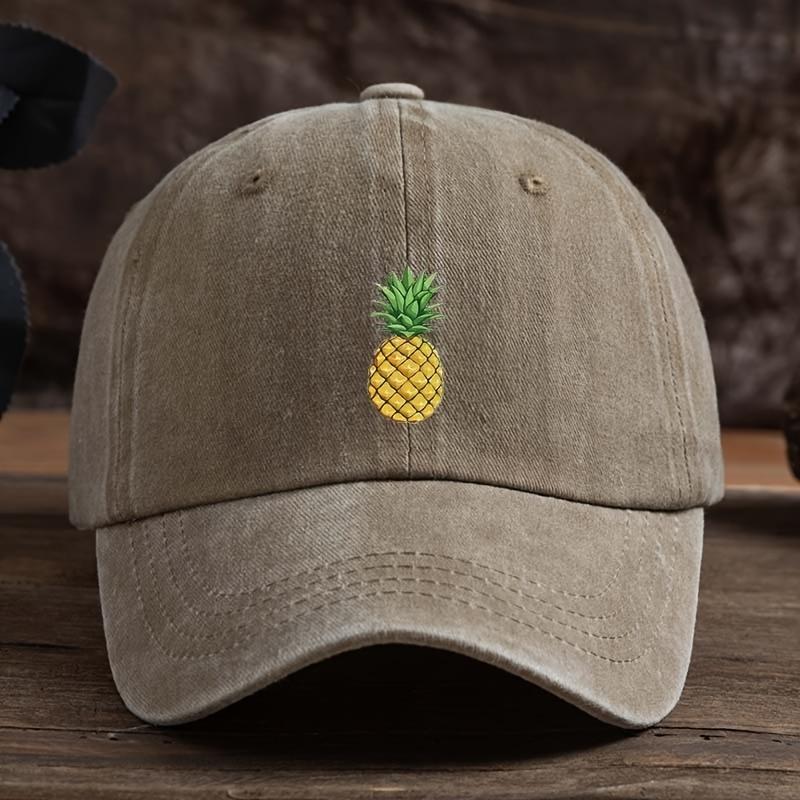 Pineapple printed baseball cap, outdoor casual hat, sports and daily outfit, fashionable headwear, street style