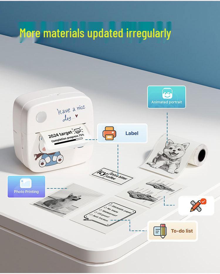 Compact Portable Thermal Printer for Labels & Photos - Mistake-Free Pocket Home Printer