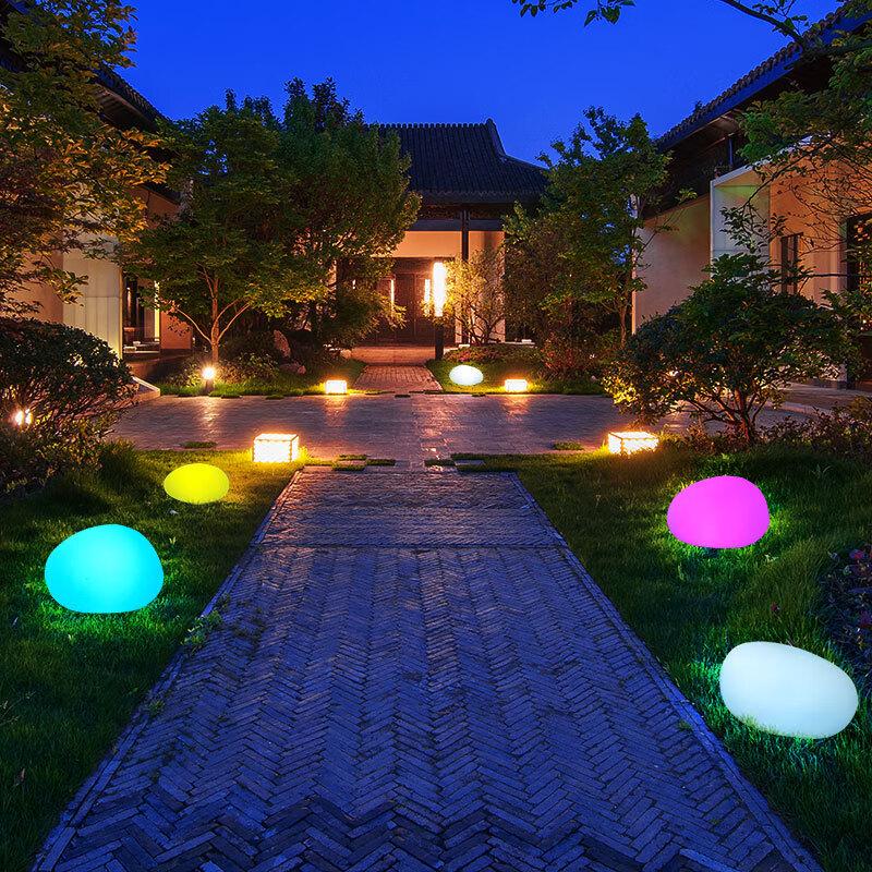 Pailide Outdoor Solar LED Stone Shaped Lawn Light