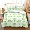 3D Frog Bedding Set Animal Down Duvet Cover Pillowcase for Boys Teens Children Full Size Soft Quilt Cover Single/Double Bedcovers