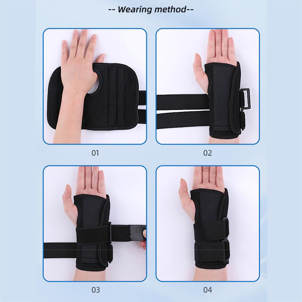 Sports Wrist Brace Support Splint for Carpal Tunnel Pain Relief and Injury Recovery with Adjustable Strap