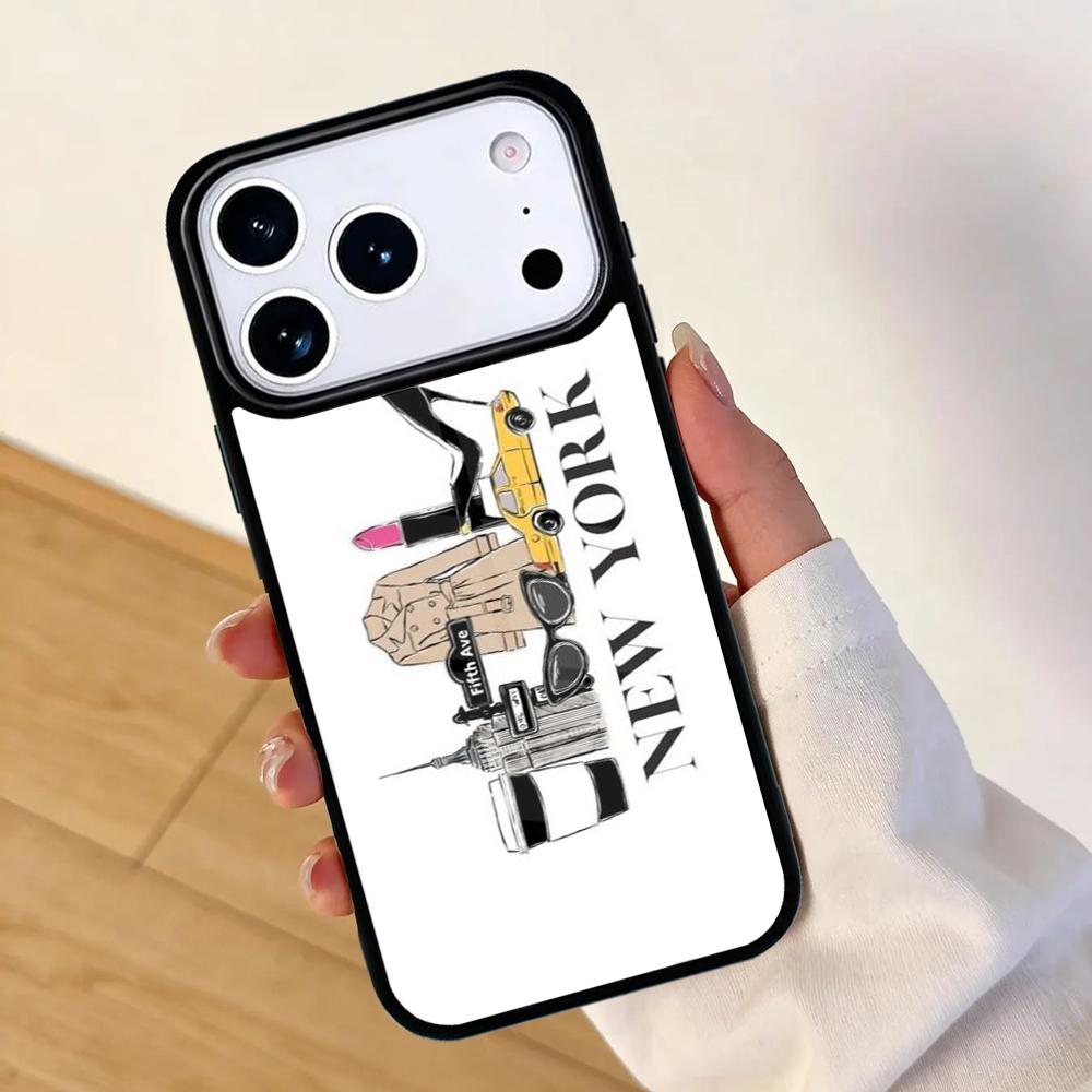 New York Lady Girl Mobile Phone Case for IPhone 17 AIR 16pro Max 15 14 13 12 11 Bumper Cover