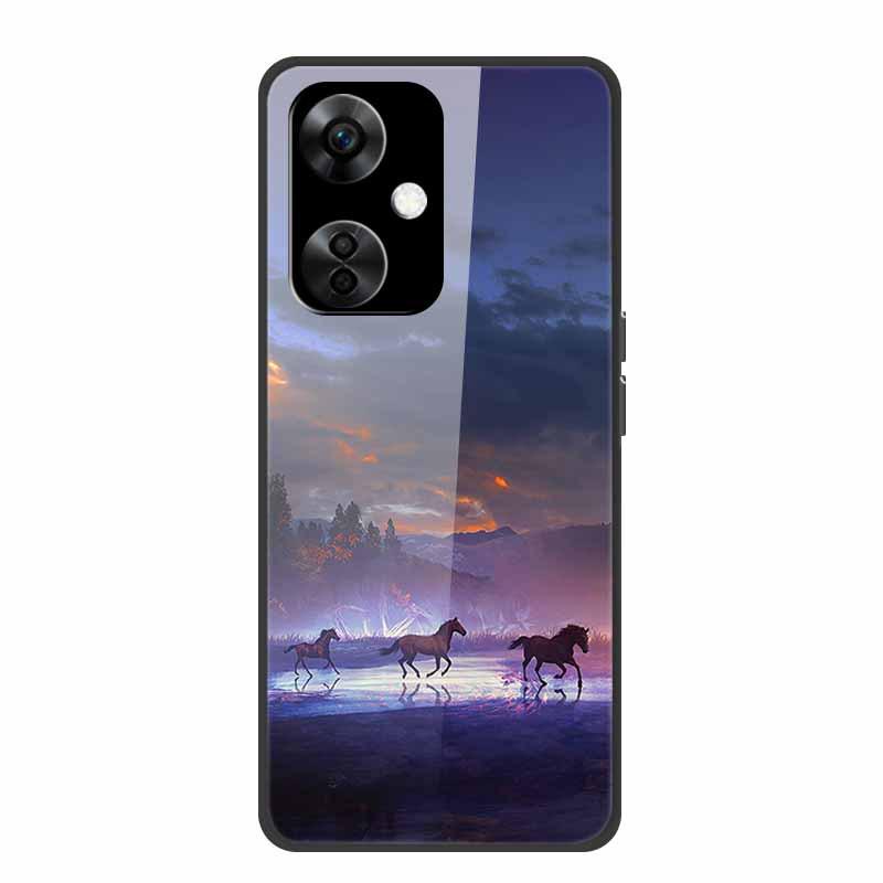 Personalisierte bunte Landschafts-Handyhülle mit gehärtetem Glas für OnePlus NORD CE 3 5G