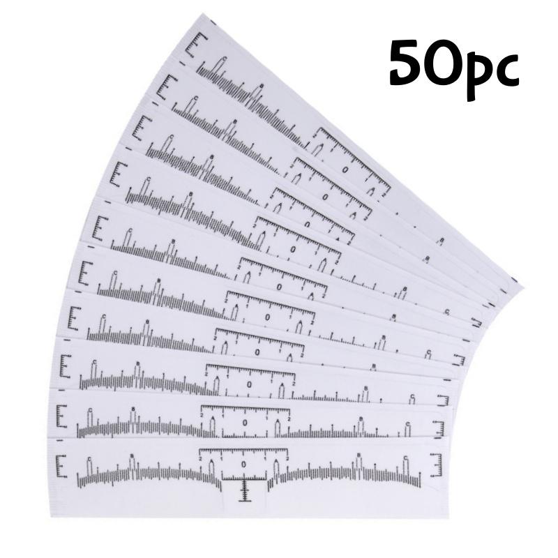 20-100pcs Eyebrow Ruler Stickers Disposable Adhesive Measurement Stencils for Microblading Tattoo Brow Makeup Tools Salon Use