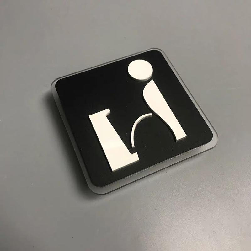 Black Toilet Sign Plate Acrylic  Wash RestrRoom Door Wall Label Sticker Wc Holder Signage Board Art Hotel Bathroom Decor