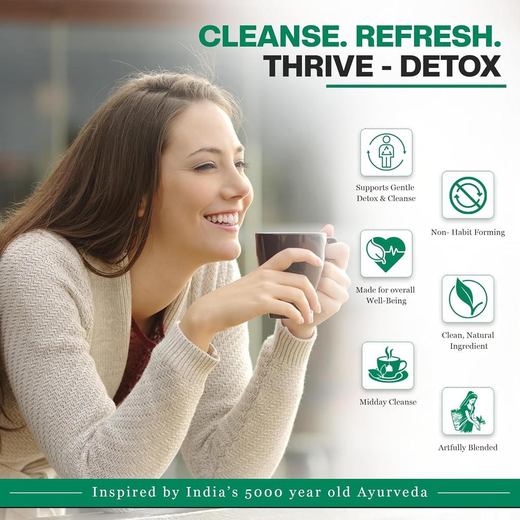 Mora Detox & Purity Herbal Tea | With Tulsi, Ginger, Turmeric & Green Tea Infusion | Ayurvedic Cleanse & Immune Support Blend | Anytime Use,