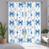 Chic Bow Geometric Print Curtains Polyester Fabric Suitable Bedroom Living Room Decoration Curtain Set Of 2 Made Washable Area Ready