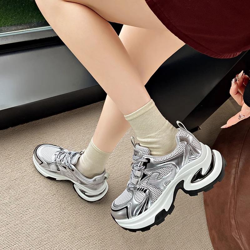 Retro Soft-soled Shoes Women's Summer Small Thick-soled Heightening Breathable Casual Versatile Student Sports Shoes
