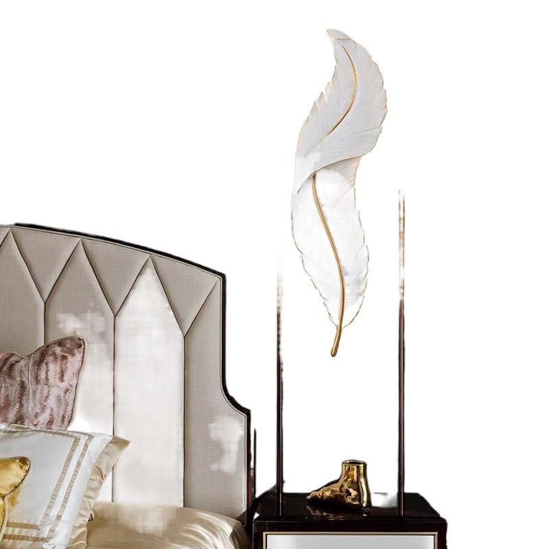 Nordic Feather Wall Lamp - Luxury & Creative Lighting for Living Room, Bedroom, Bedside, and Entrance