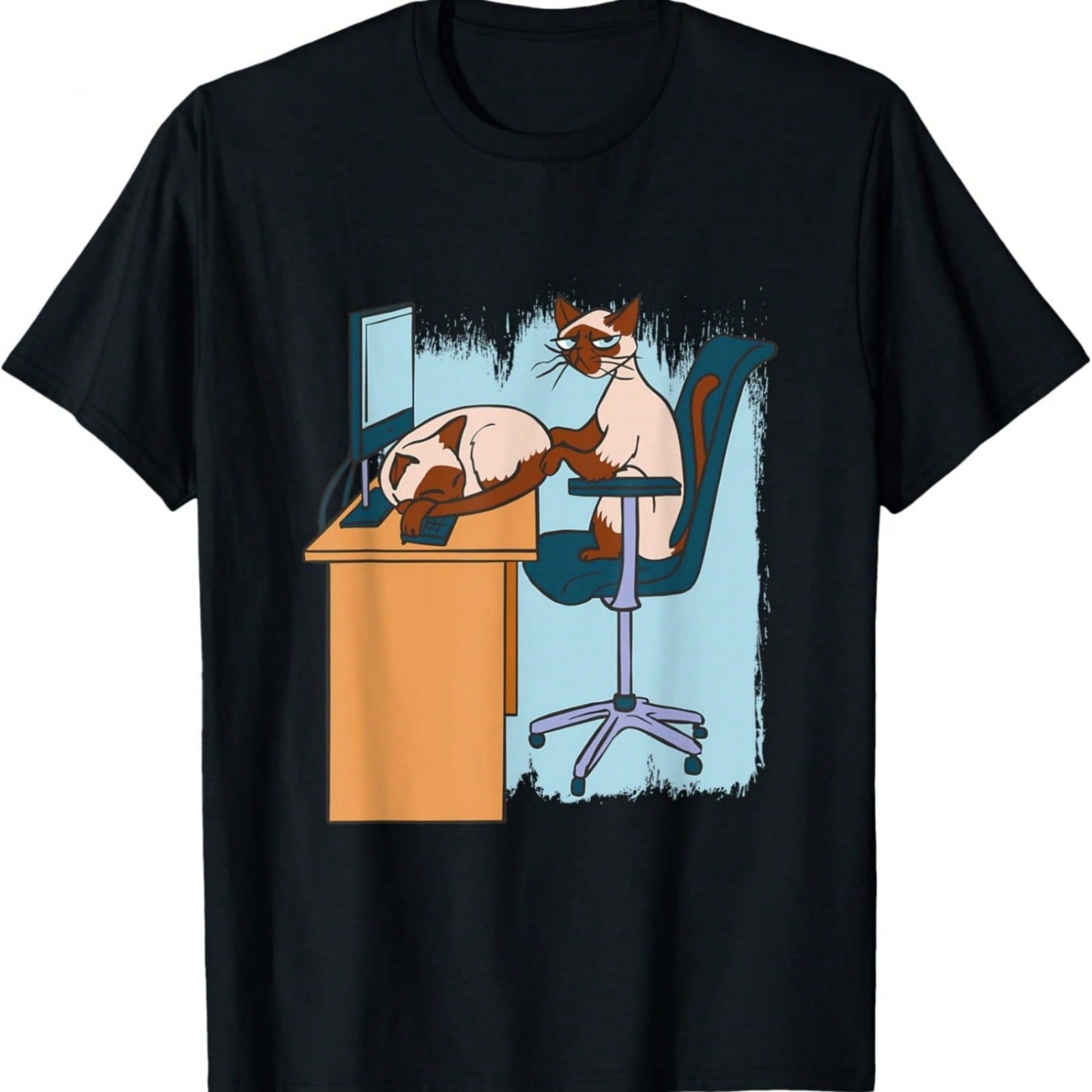 Siamese Cat Happy Halloween T-Shirt S разноцветный