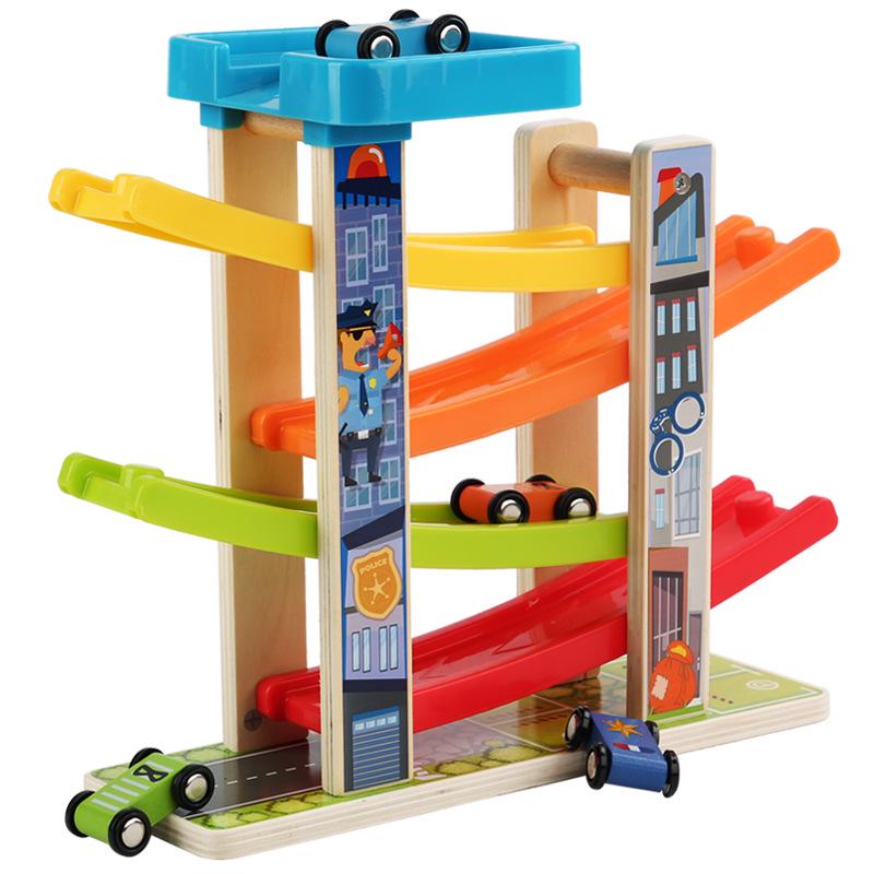 

Детский деревянный игровой набор «Автомобильный трек-планер»: Веселая трасса и парковка