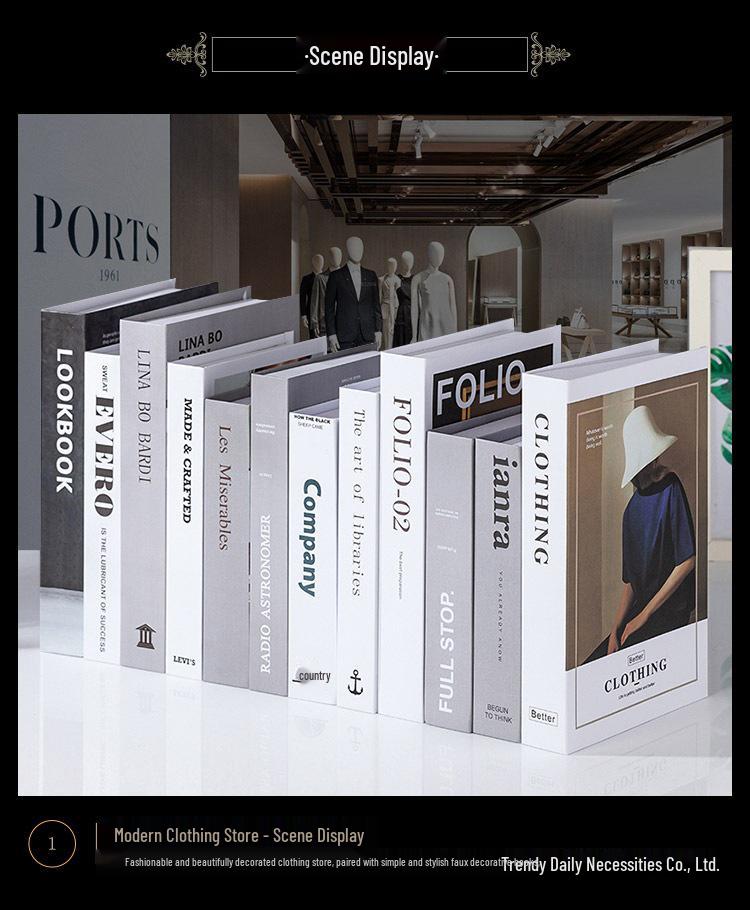 Minimalist Faux Book Decor for Living Room Display