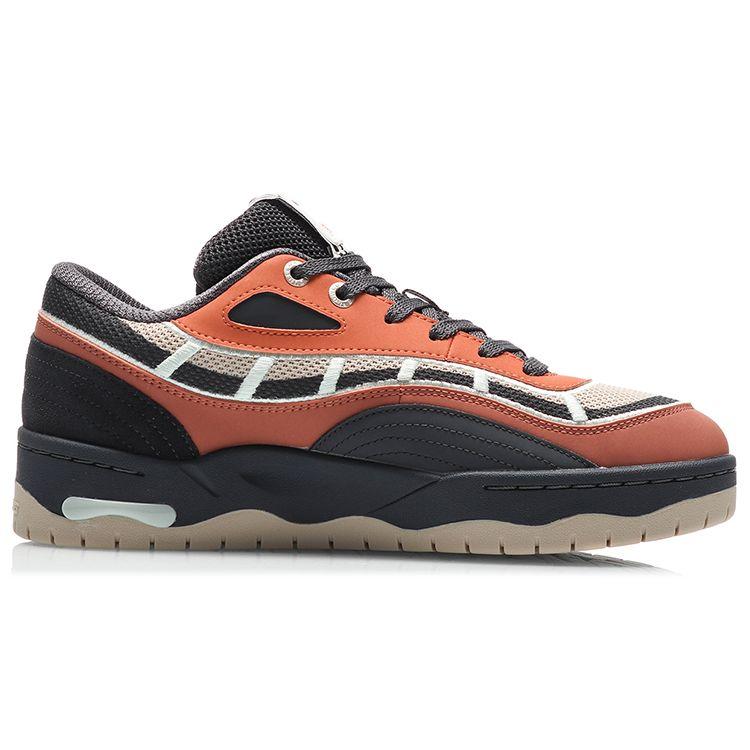 Li Ning Star Speed The One Series Synthetic Leather Fabric Star Classic Casual Breathable Low Top Skate Shoes Men sneaker Amber-Brown AGCQ367-3
