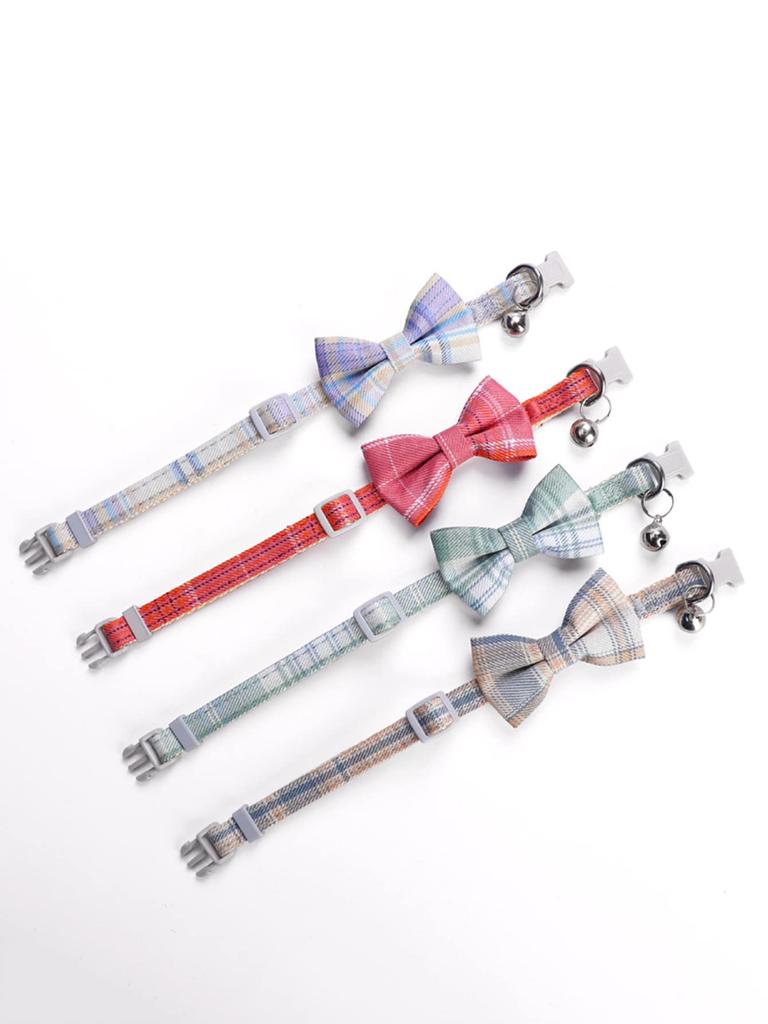 1pcCute Cat Collar Small Puppy Cat Collars Bow Kitten Cat Collar Bowknot Necklace with Bell for Dogs Cats Chihuahua Pet Supplies