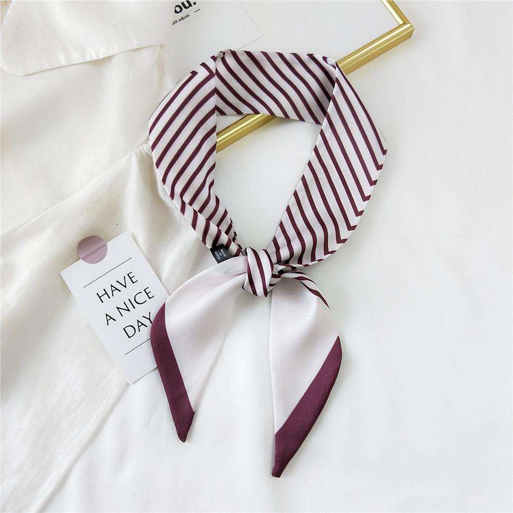 Decorative Simple Texture Silk Scarf Women'S New Style Spring And Autumn Summer Fashion Versatile Headscarf Work Scarf