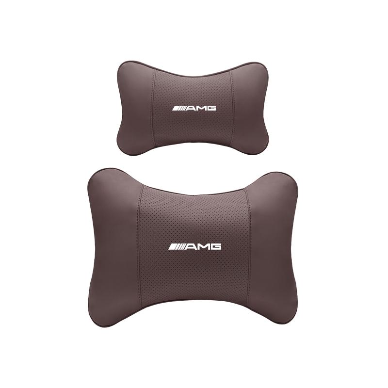 Car Memory Foam Headrest Car Neck Pillow Lumbar Support Pillow Accessories Car Hub Cap For Mercedes Benz AMG W214 W205 W204 W206