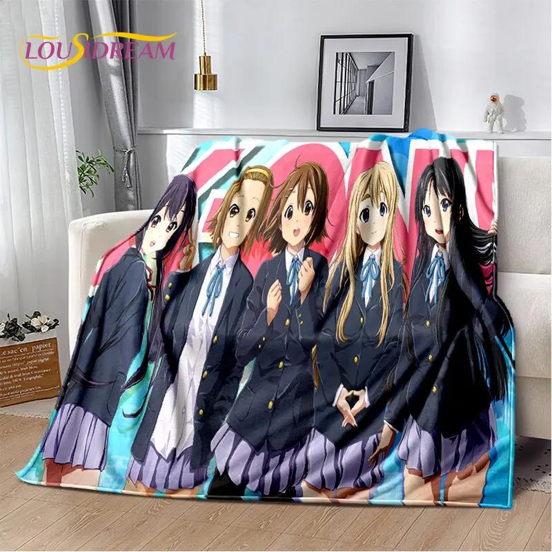 K-ON Cartoon Cute Lolita Kawaii Girls Soft Plush Blanket,Flannel Blanket Throw Blanket for Living Room Bedroom Bed Sofa Picnic