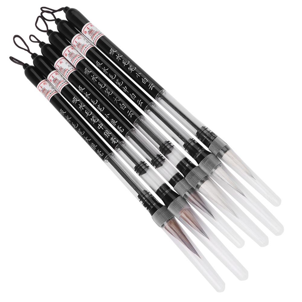6Pcs Beginner Friendly Water Brush Pen Piston Fill Design Calligraphy Water Brush  Brush Practice