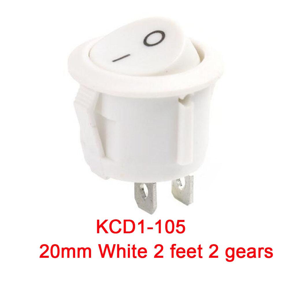 10 PIEZAS Interruptor Circular Tipo Barco con Lámpara 3 Pines/2 Pines KCD1-105 Interruptor Basculante de Segunda y Tercera Velocidad con Interruptores de Luz4