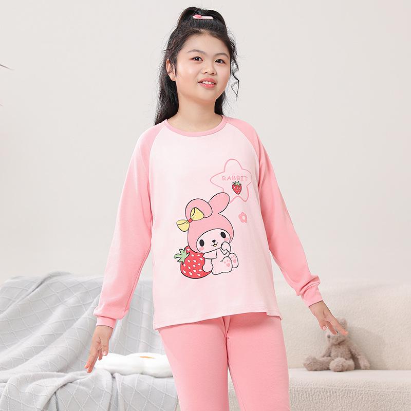 Fat Child Pure Cotton Pajama Set: Boys & Girls Warm Underwear, Plus-Size Base Layer, Autumn/Winter Sweater and Pants