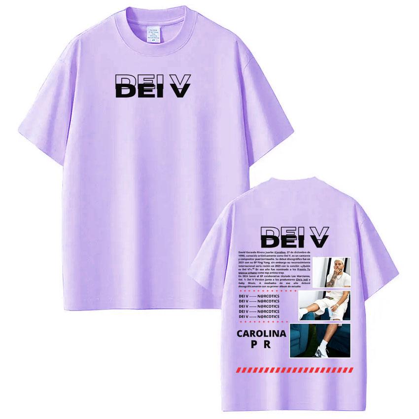 

Rapper Dei V Quien Es Dei V Tour 2026 Print T Shirt Men Women Hip Hop Tshirt Gothic Punk Cotton Loose Casual T Shirts Fan Gifts 3XL