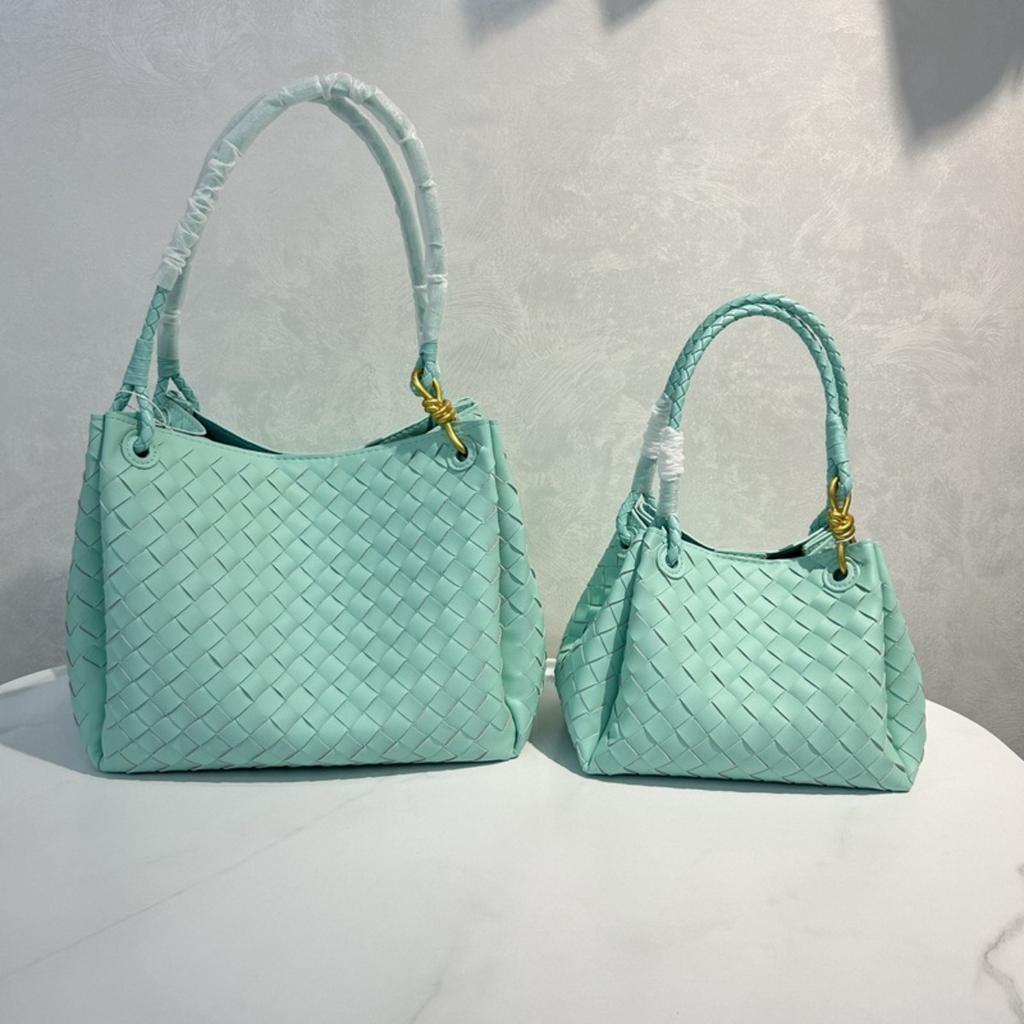 2025 New leather women's bag fashion classic woven bag butterfly buckle parachute shoulder oblique span bag
