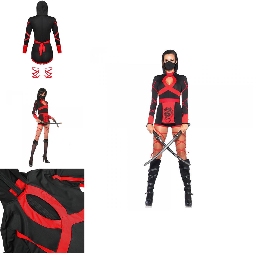 Stylish Women Ninja Cosplay Jumpsuit For Halloween Costume And Party Wear