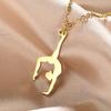 High Polished Stainless Steel Necklace for Women with Gymnastics Pendant Necklace Jewelry Accessory Daily Casual Use
