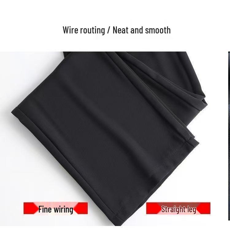 Women's High-Waist Black Wide-Leg Pants: 2026 Spring/Summer Petite Casual Drapey Long Straight Pants