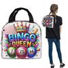 Bingo Queen Best Player Of Vacation Bingo Insulated Lunch Bag for Women Kids Portable Food Boxes Thermal Lunch Box Tote