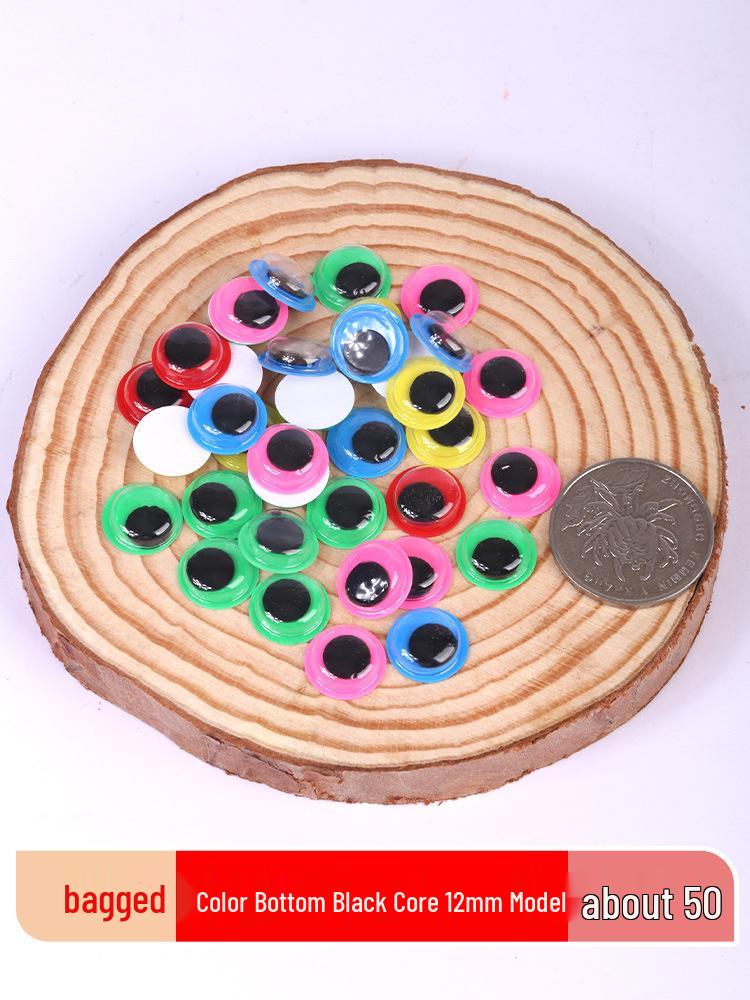 Kids' DIY Colored Eye Stickers for Crafting: Animal-Themed Black and White Eyeballs