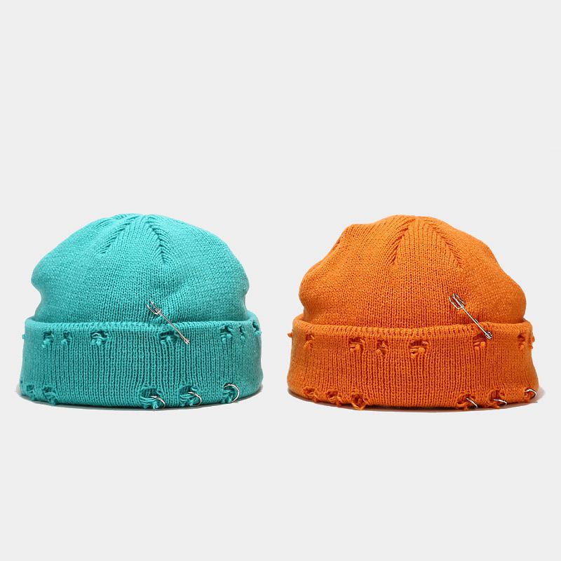 Trendy Unisex Wool Hat: European & American Iron Ring Pinhole Design for Street Hip-Hop