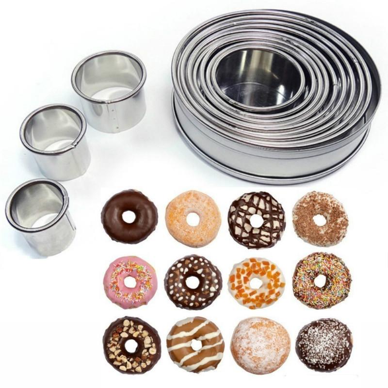 11Pcs Round Cookie Biscuit Cutters Circle Pastry Cutters Baking Circle Ring Mold