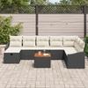 VidaXL Ensemble de canapé de jardin 9 pièces avec coussins noirs en poly rattan 3359579