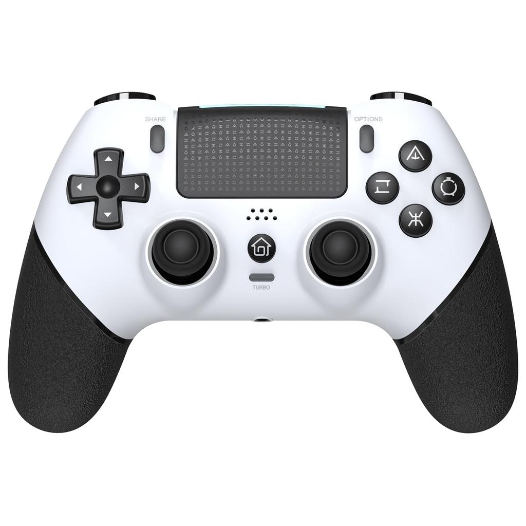 QISI ps4 wireless macro 1000mAh large continuous gyro TURBO continuous compatible hall Dual compatible controller, connection, black, white, function,