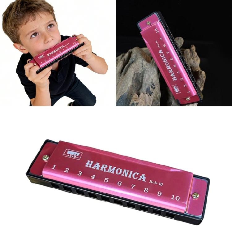 Premium 10 Hole Harmonica with Metal and ABS Resin Comb Ensures Bright and Crisp Notes Travel Musical Instrument