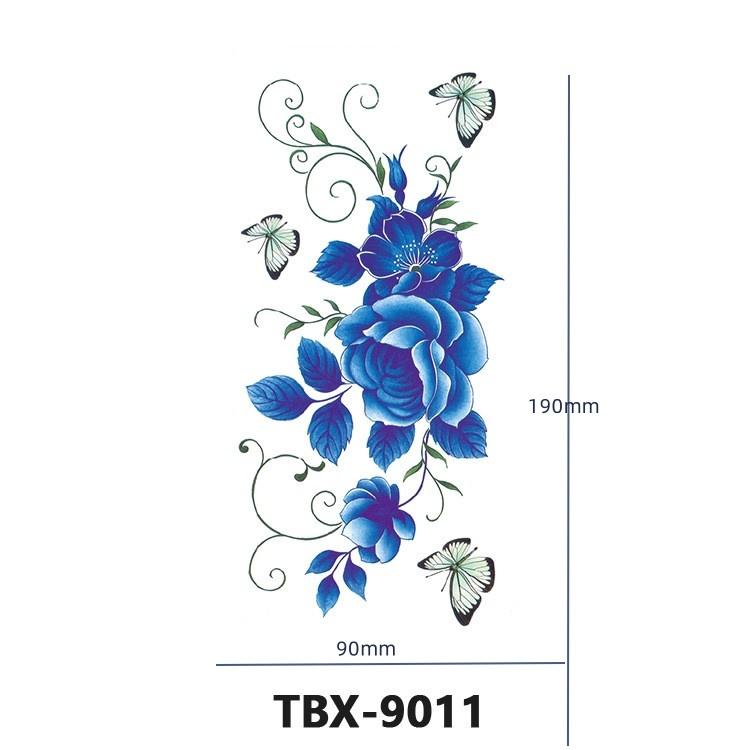 6/1 Sheets Waterproof But Removable Colorful Temporary Tattoo Flower Tattoo