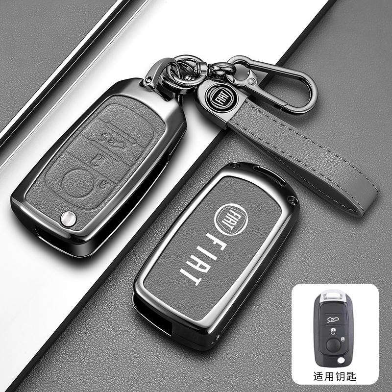 Leather Car Smart Remote Key Cover Case For FIAT Tipo Toro Nuovo Freedom 500X Doblo Argo Grazie Folding Key Protector Accessory