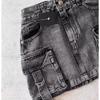 Harajuku Multiple Pockets Denim Skirt Vintage Goth Black Y2k Mini Skirt Fashion Womens Casual Versatile Sexy Streetwear
