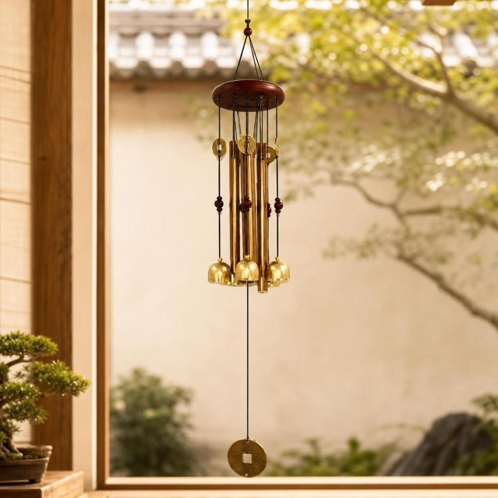 Metal Bell Metal Wind Chimes Wealth and Prosperity Decoration Wind Chime Pendant Vintage Garden Home Wind Chimes Home Outdoor