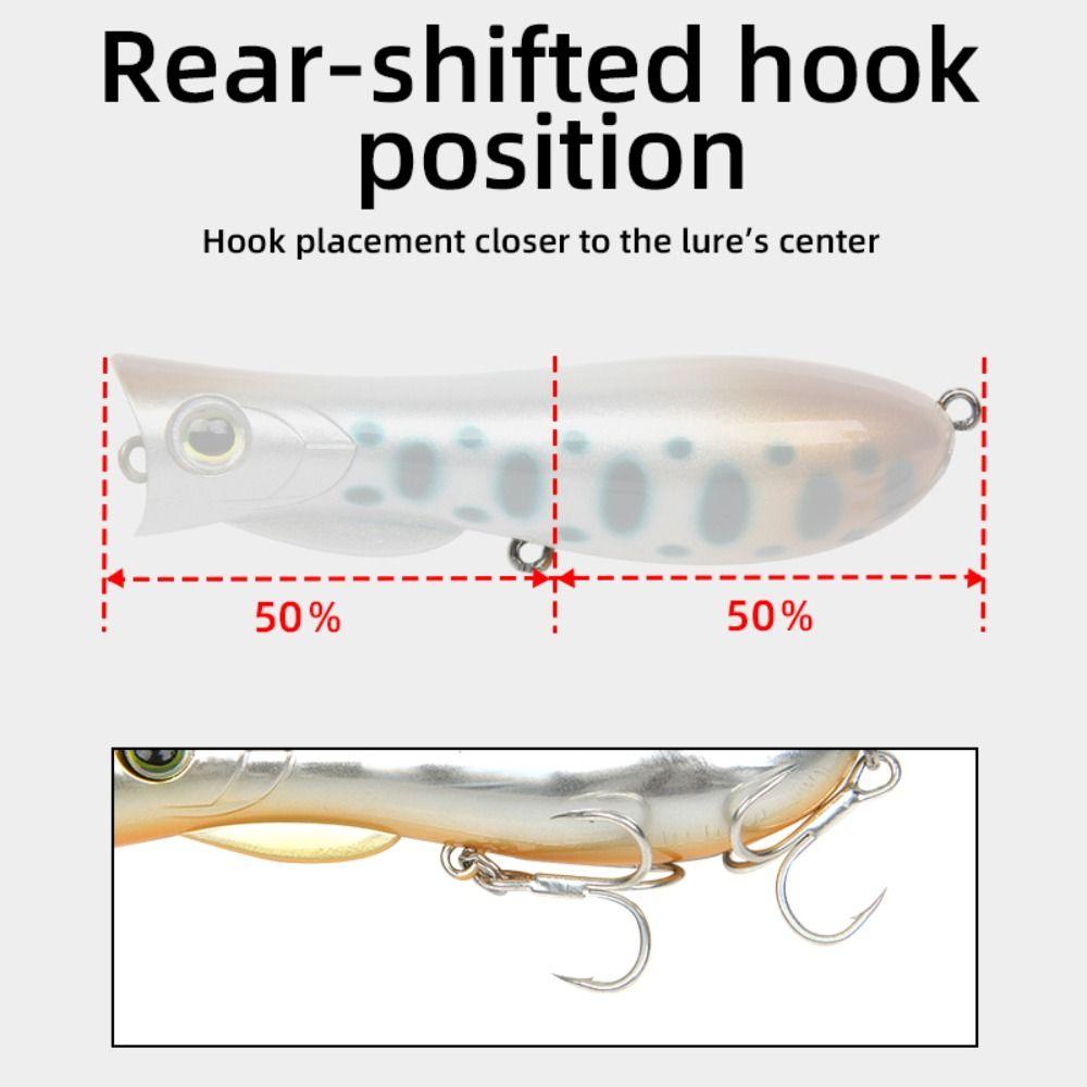 69mm 9.3g Topwater Popper Bait Hard Plastic Rattle Sound Hard Plastic Popper Floating Design Wobble Action