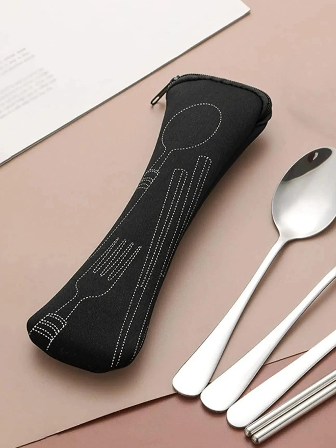 1 шт. - Набор сумок для хранения столовых приборов - защитный чехол на молнии для столовых приборов - портативная и прочная сумка для столовых приборов