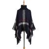 European & American Style Autumn/Winter Plaid Faux Cashmere High Collar Pullover Shawl 2025