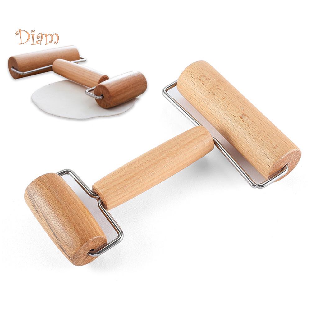 NO.HS Double-end Wooden Rolling Pin Manual Push Dough Roller Cookie Pizza Baking Tool