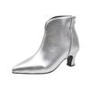 Women Luxury Pointed Toe Ankle Boots Fad Mid Heels Suede Shoes Winter Leather Shoes 2025 Trend Office Shoes Chelsea Botas Mujer