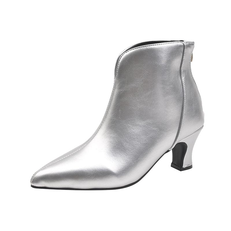 Women Luxury Pointed Toe Ankle Boots Fad Mid Heels Suede Shoes Winter Leather Shoes 2025 Trend Office Shoes Chelsea Botas Mujer