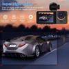 DVR para automóvil HD 1080P con 3 lentes para tablero de instrumentos, cámara de tres vías, grabadora de video, videocámara para tablero de instrumentos, pantalla IPS de 2.0 pulgadas y cámara trasera